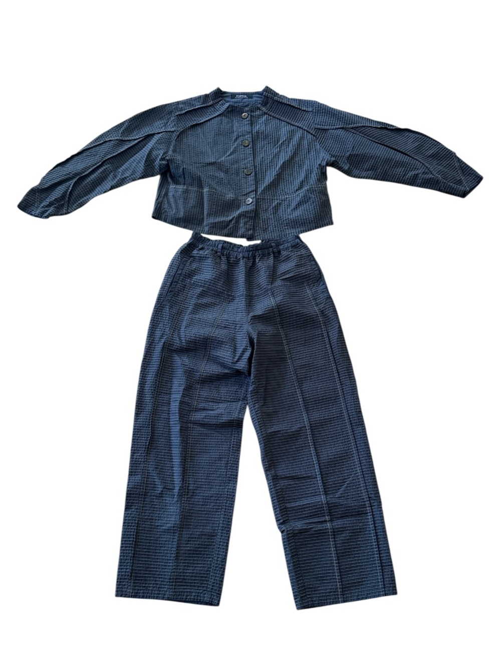 Yacco Maricard Lagenlook Style Cotton Jacket and Barrel Wide Pants SET Size: 1